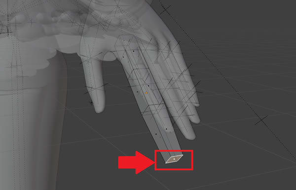先端を細くする